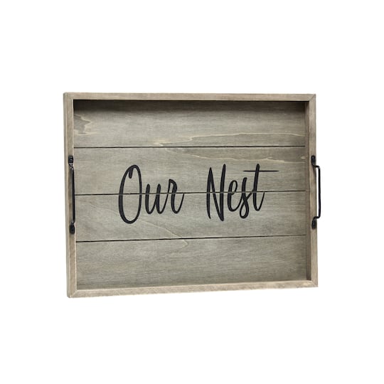 Elegant Designs&#x2122; 15.5&#x22; Our Nest Serving Tray with Handles